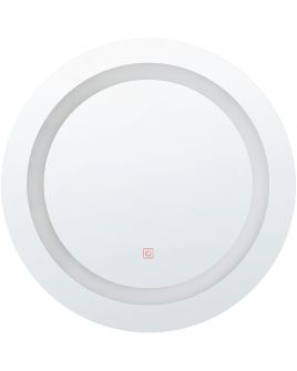Round LED Wall Mirror 58cm Silver