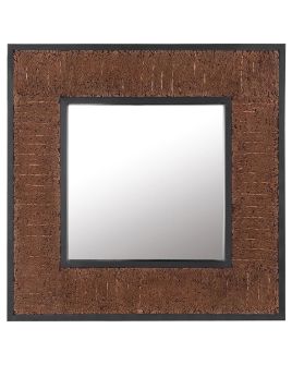 Wooden Wall Mirror 60x60cm Dark