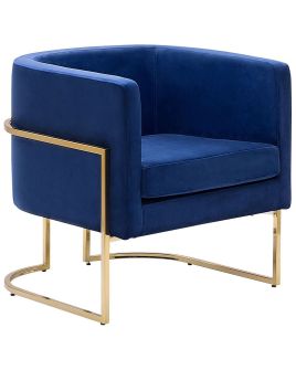 Velvet Armchair Dark Blue SIRKKA