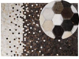 Cowhide Area Rug 160x230cm Brown with Beige