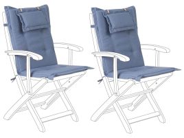Set of 2 Outdoor Seat/Back Cushion Blue MAUI