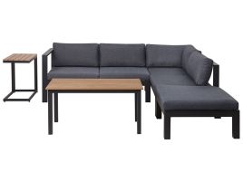 5 Seater Aluminium Garden Corner Sofa Set Grey MESSINA