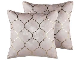 Set of 2 Cushions Moroccan Pattern 45x45cm Pink
