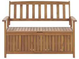 Acacia Wood Garden Bench with Storage 120 cm Light SOVANA