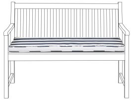 Bench Seat Pad Cushion 112 x 54 cm Blue and White VIVARA