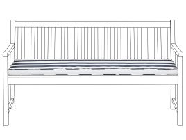 Bench Seat Pad Cushion 152 x 54 cm Blue and White VIVARA