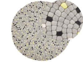Round Felt Ball Area Rug 140cm Light Grey