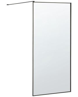 Tempered Glass Shower Screen 90 x 190 cm Black WASPAM