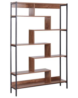 6 Tier Bookcase Dark Wood DAVEN