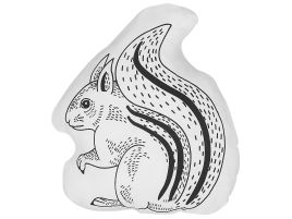 Cotton Kids Cushion Squirrel 42x48cm Black and White