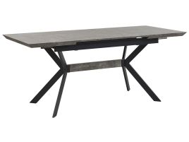Extending Dining Table 140/180 x 80 cm Grey and Black BENSON