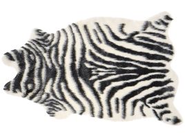 Zebra Print Rug Black