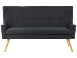2 Seater Fabric Kitchen Sofa Black SKIBBY