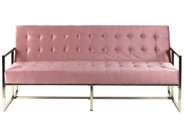 Velvet Sofa Bed Pink MARSTAL