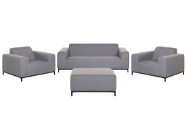 5 Seater Garden Sofa Set Grey with Black ROVIGO