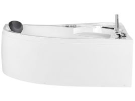Left Hand Whirlpool Corner Bath with LED 1500 x 1000 mm White NEIVA