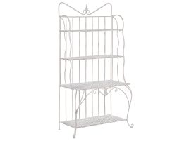 4 Tier Metal Shelving Unit Light Beige PAVONA