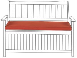 Bench Seat Pad Cushion 45 x 108 cm Red SOVANA