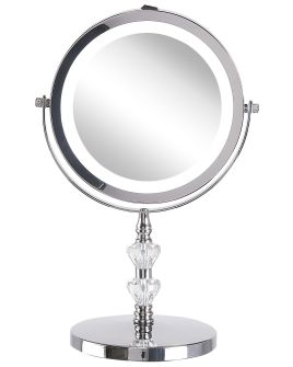 Lighted Table Mirror - Silver