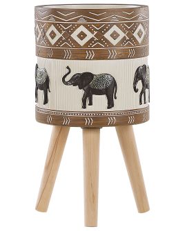 Plant Pot Stand 30 x 30 x 55 cm Beige and Brown ACHILIO