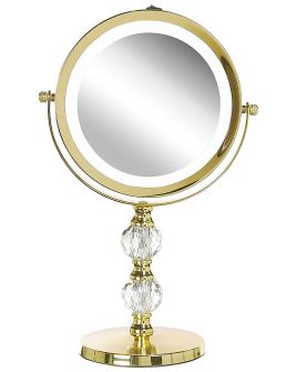 Lighted Makeup Mirror 18cm Gold