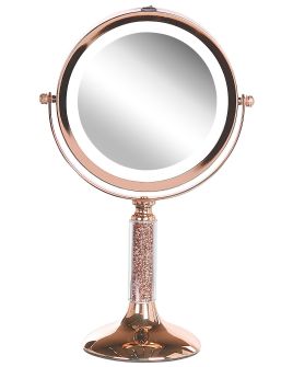 Lighted Makeup Mirror 18cm Rose Gold
