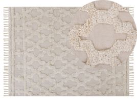 Cotton Area Rug 140x200cm Beige