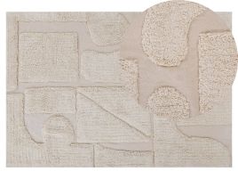 Cotton Area Rug 140x200cm Beige