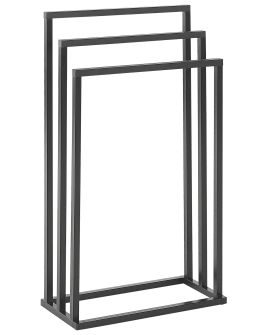 Towel Stand 45 x 84 cm Black and Dark Wood CHARRAS