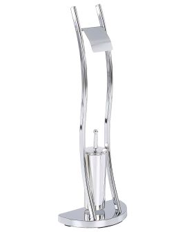 Freestanding Toilet Paper and Brush Holder Silver SOACHA