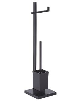 Freestanding Toilet Paper and Brush Holder Black ULAPES
