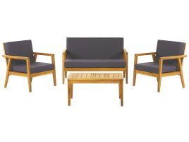 4 Seater Acacia Wood Garden Sofa Set Dark Grey PALLANO