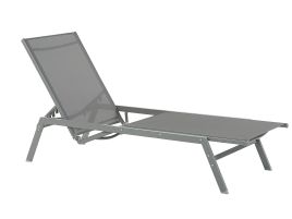 Steel Garden Sun Lounger Grey VERNAZZA