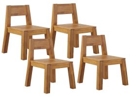 Set of 4 Acacia Wood Garden Chairs LIVORNO