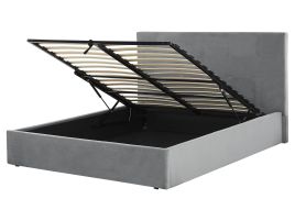 Velvet EU King Size Ottoman Bed Grey LORIENT