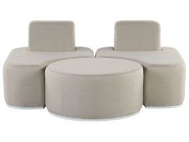 2 Seater Modular Garden Sofa Set Light Grey FABRO