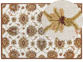 Wool Area Rug 160x230cm Beige and Brown