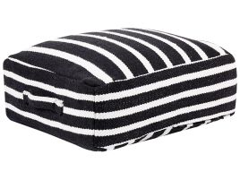 Cotton Floor Cushion 50 x 50 x 20 cm Black and White SETTAT