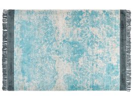 Viscose Area Rug 160x230cm Blue and Beige
