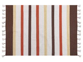 Cotton Area Rug 160x230cm Brown and Beige