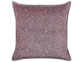 Velvet Cushion Floral Motif 45x45cm Pink