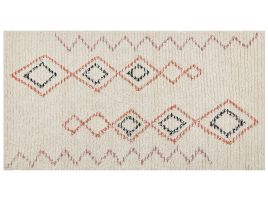 Cotton Area Rug 80x150cm Beige