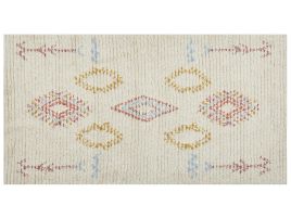 Cotton Area Rug 80x150cm Beige