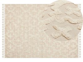 Cotton Area Rug 140x200cm Beige