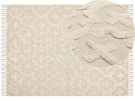 Cotton Area Rug 160x230cm Beige