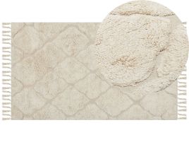 Cotton Area Rug 80x150cm Beige