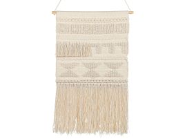 Cotton Macramé Wall Hanging Beige KAMOKE
