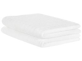 Set of 2 Cotton Terry Towels White MITIARO