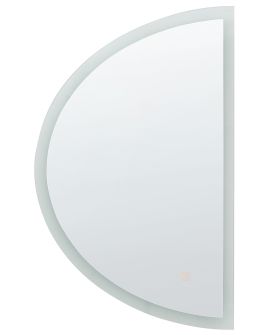 Half-Round LED Wall Mirror 80cm Silver