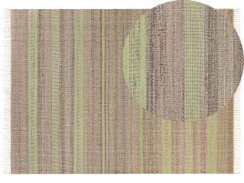 Jute Area Rug 160x230cm Beige and Light Green